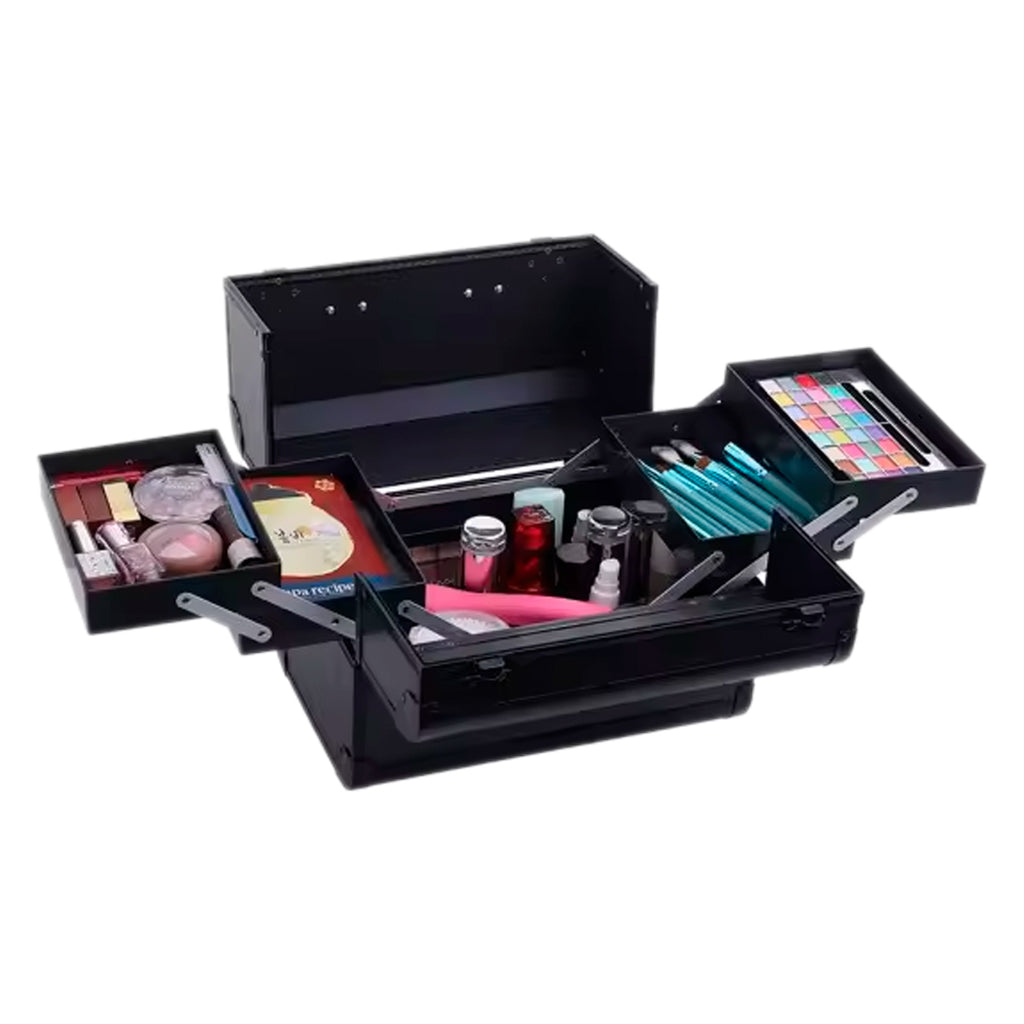 Caja Neceser Metálico Portátil De Maquillaje