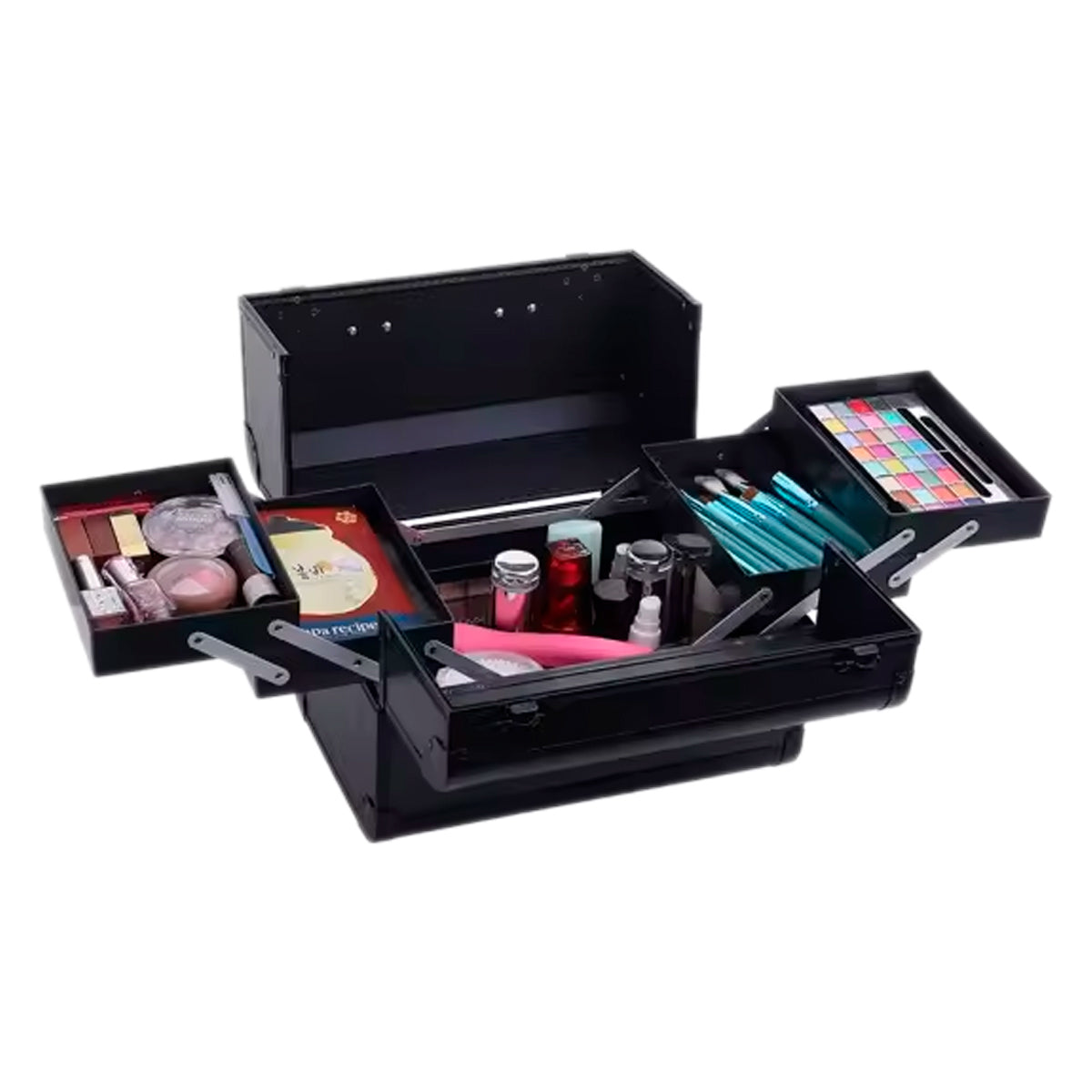 Caja Neceser Metálico Portátil De Maquillaje
