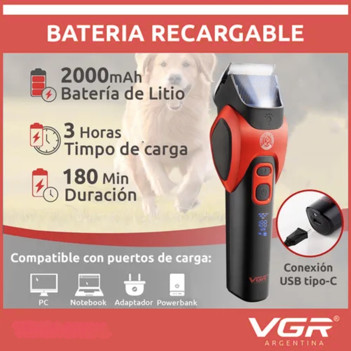 Maquina Peluquera Canina Vgr V-208